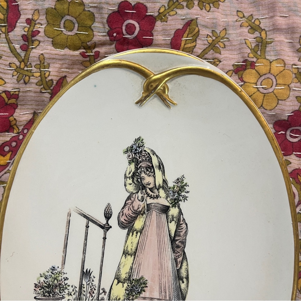 VTG Vintage Mottahedeh Designs Oval Plates - Gold Trim S.5401 Set of 2 - Picture 10 of 16